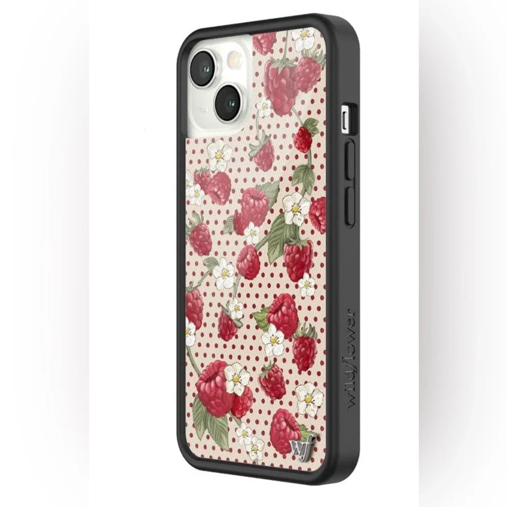 Wildflower Raspberry polka dot iPhone (13/14) Case